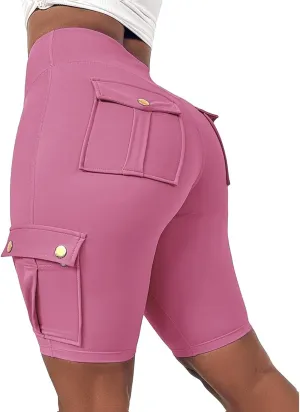 Biker Shorts for Women Tummy Control Butt Lifting Shorts Knee Length High Waist Short Leggings Gym Workout Shorts