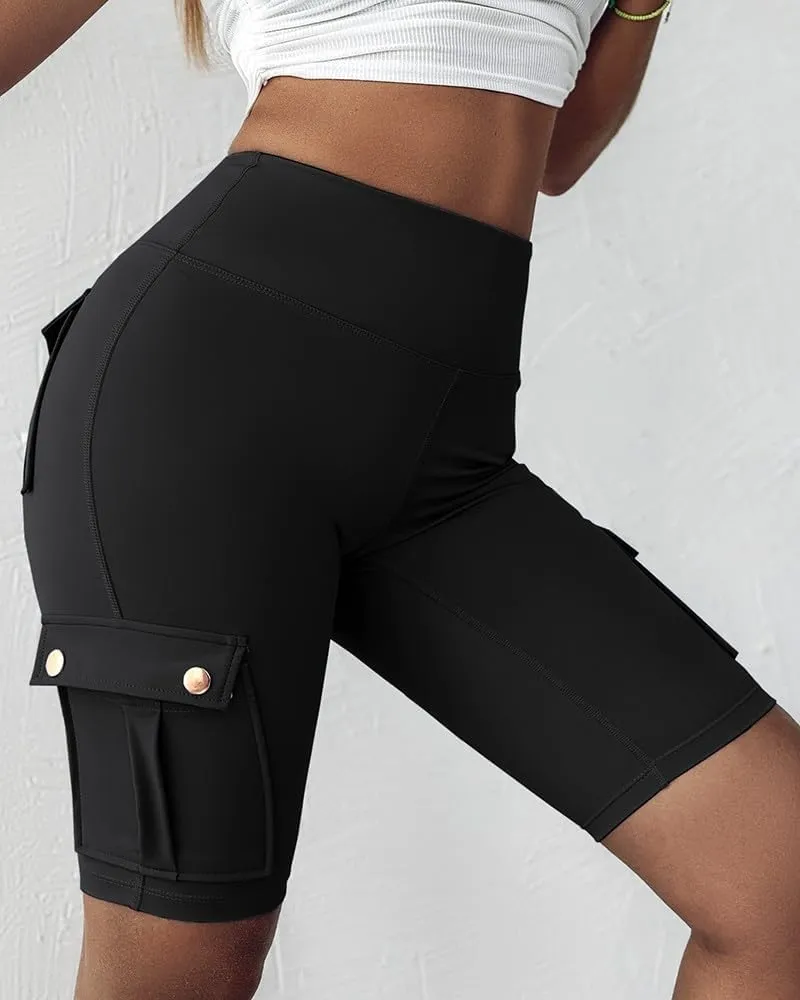 Biker Shorts for Women Tummy Control Butt Lifting Shorts Knee Length High Waist Short Leggings Gym Workout Shorts