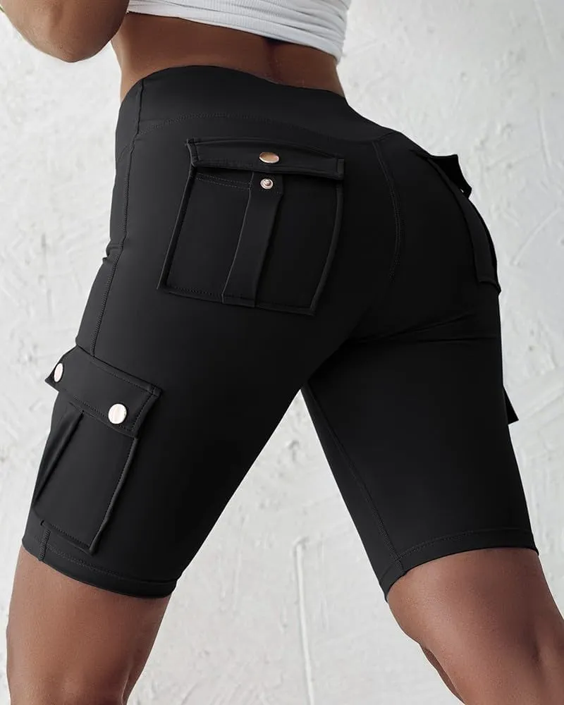 Biker Shorts for Women Tummy Control Butt Lifting Shorts Knee Length High Waist Short Leggings Gym Workout Shorts