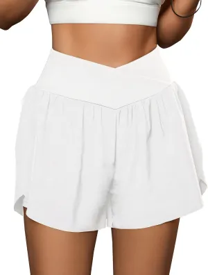 BMJL Womens Workout Shorts Elastic Casual Summer Running Shorts Quick Dry Gym High Waisted Athletic Shorts