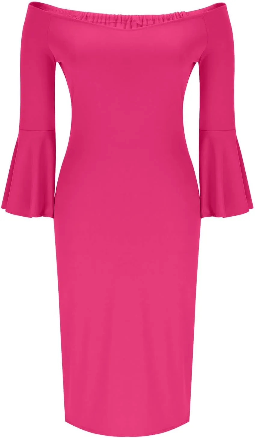 Bodycon Dresses for Women 2025 Long Sleeve Slit Midi Dress Solid Color Wrap Party Club Dress