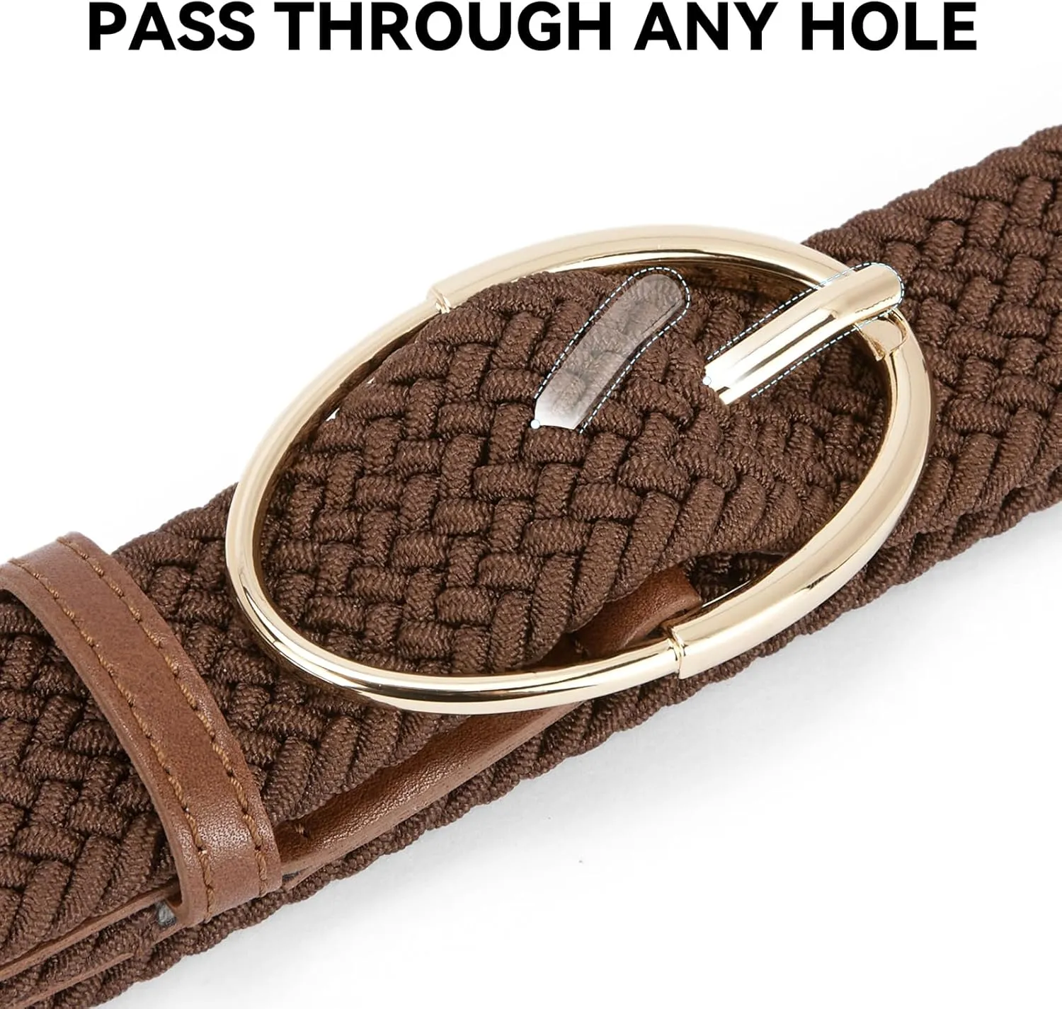 BOSTANTEN Women Belts For Jeans Dresses Pants Trendy Ladies Leather Waist Black Belt with Silver Oval Buckle