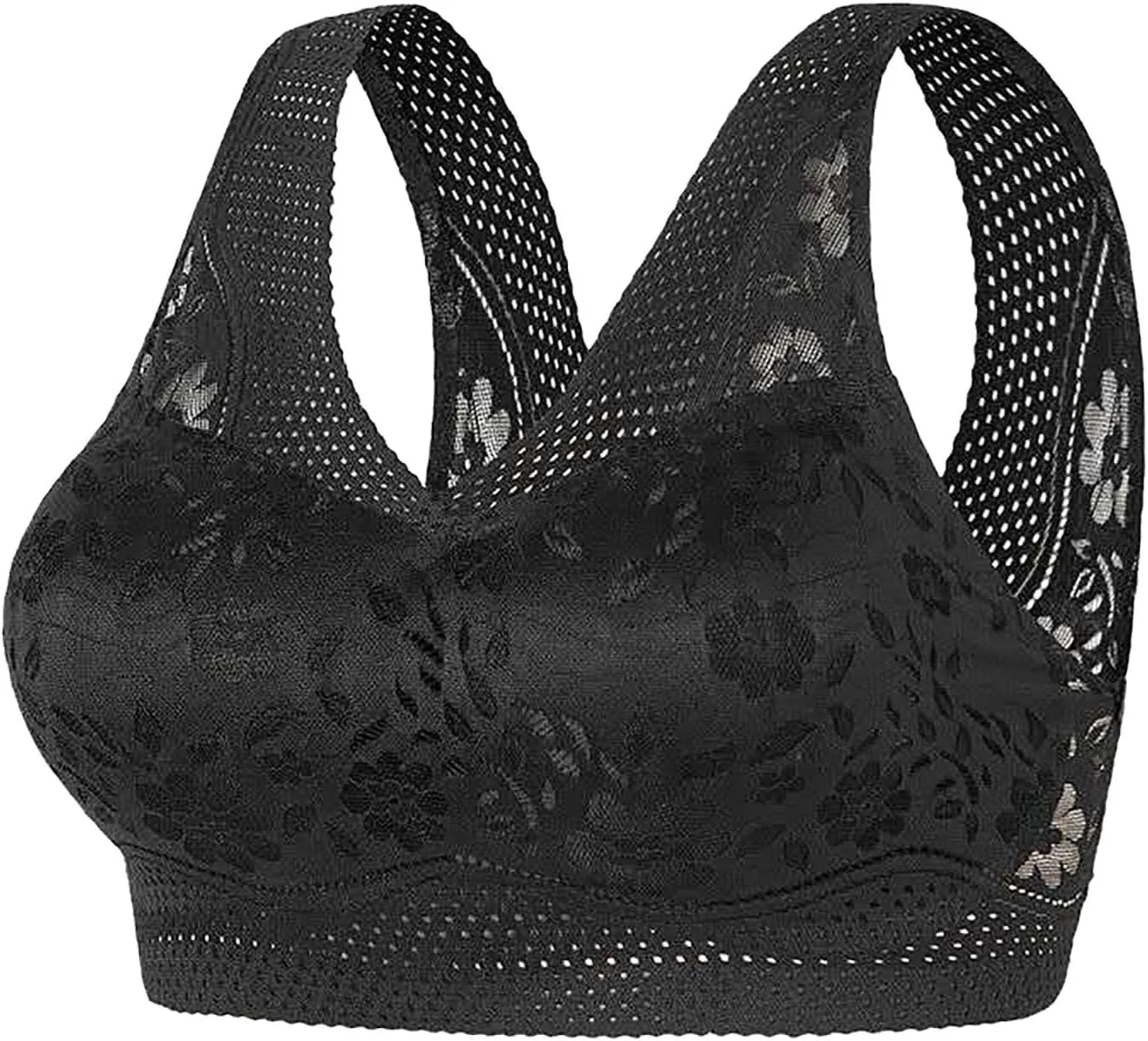 Bras for Women No Underwire V Neck Wireless Push Up Bra with Soft Support Comfort Seamless Bralettes