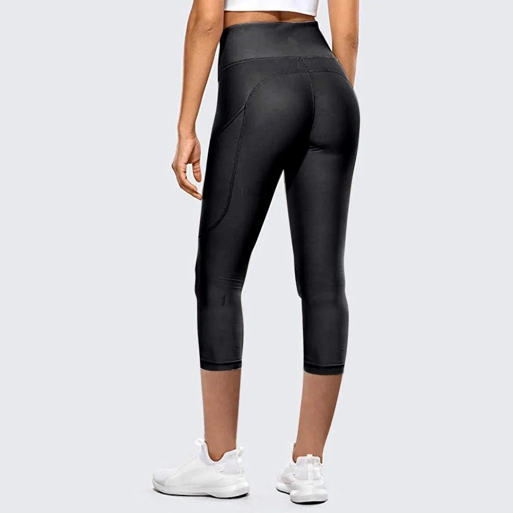 Butt Lifting Leggings Capri Cropped Colorful Tights Elastic Skimpy Reflective High Waisted Workout Yoga Pants