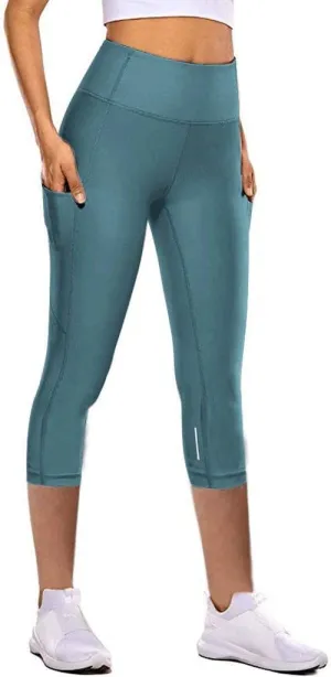 Butt Lifting Leggings Capri Cropped Colorful Tights Elastic Skimpy Reflective High Waisted Workout Yoga Pants