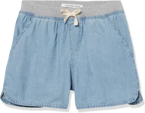 Calvin Klein Girls' Pull-on Stretch Denim Jean Shorts