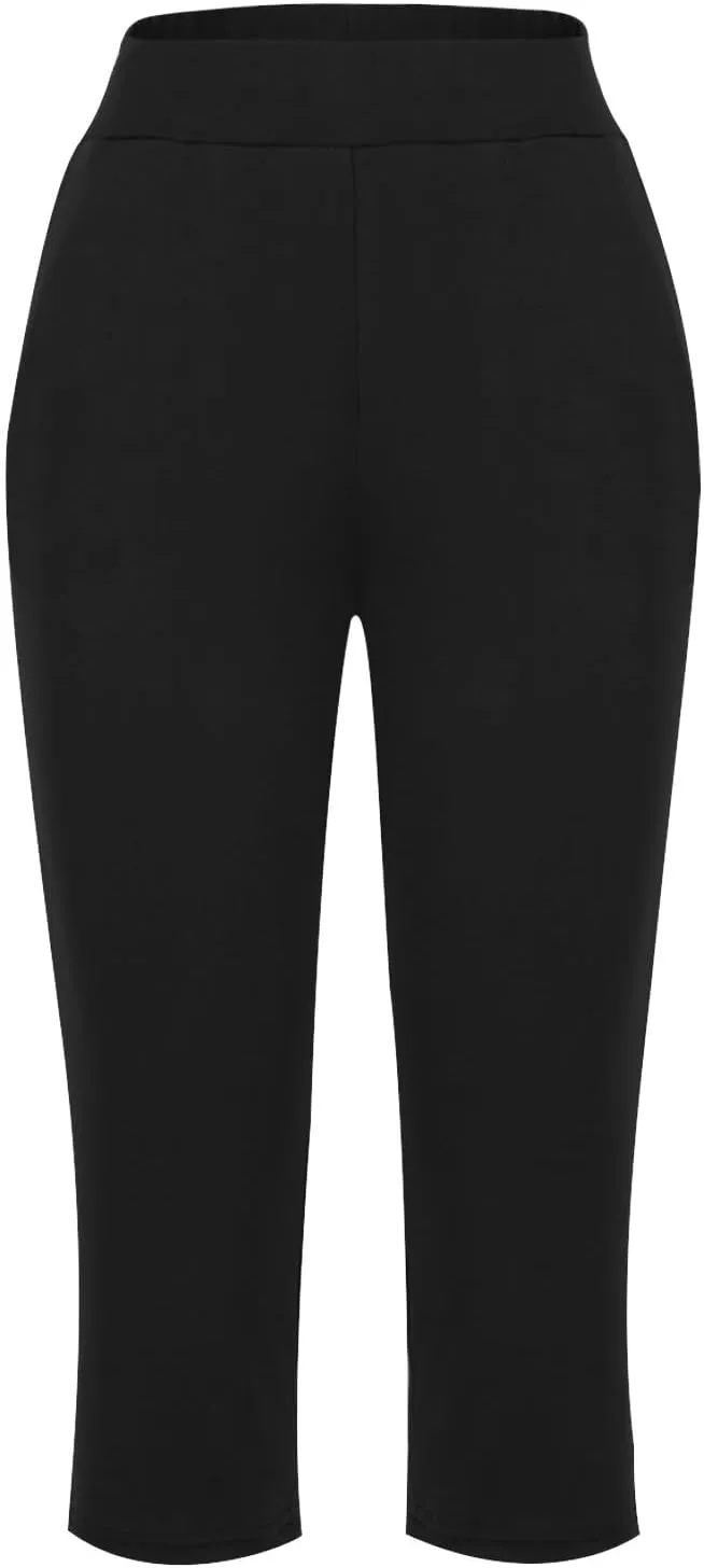 Capri Sweatpants Womens Cozy Wide Legs Cropped Pants Lounge Jogger Capri Workout Yoga Culottes Slacks Casual S