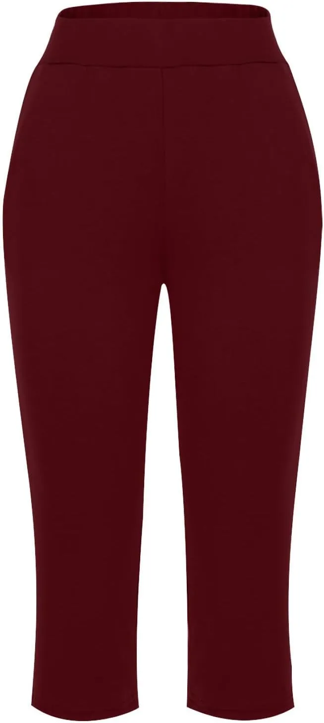 Capri Sweatpants Womens Cozy Wide Legs Cropped Pants Lounge Jogger Capri Workout Yoga Culottes Slacks Casual S