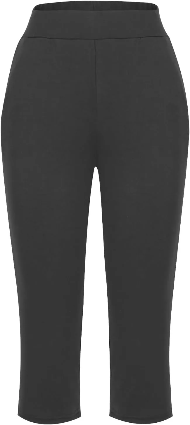 Capri Sweatpants Womens Cozy Wide Legs Cropped Pants Lounge Jogger Capri Workout Yoga Culottes Slacks Casual S
