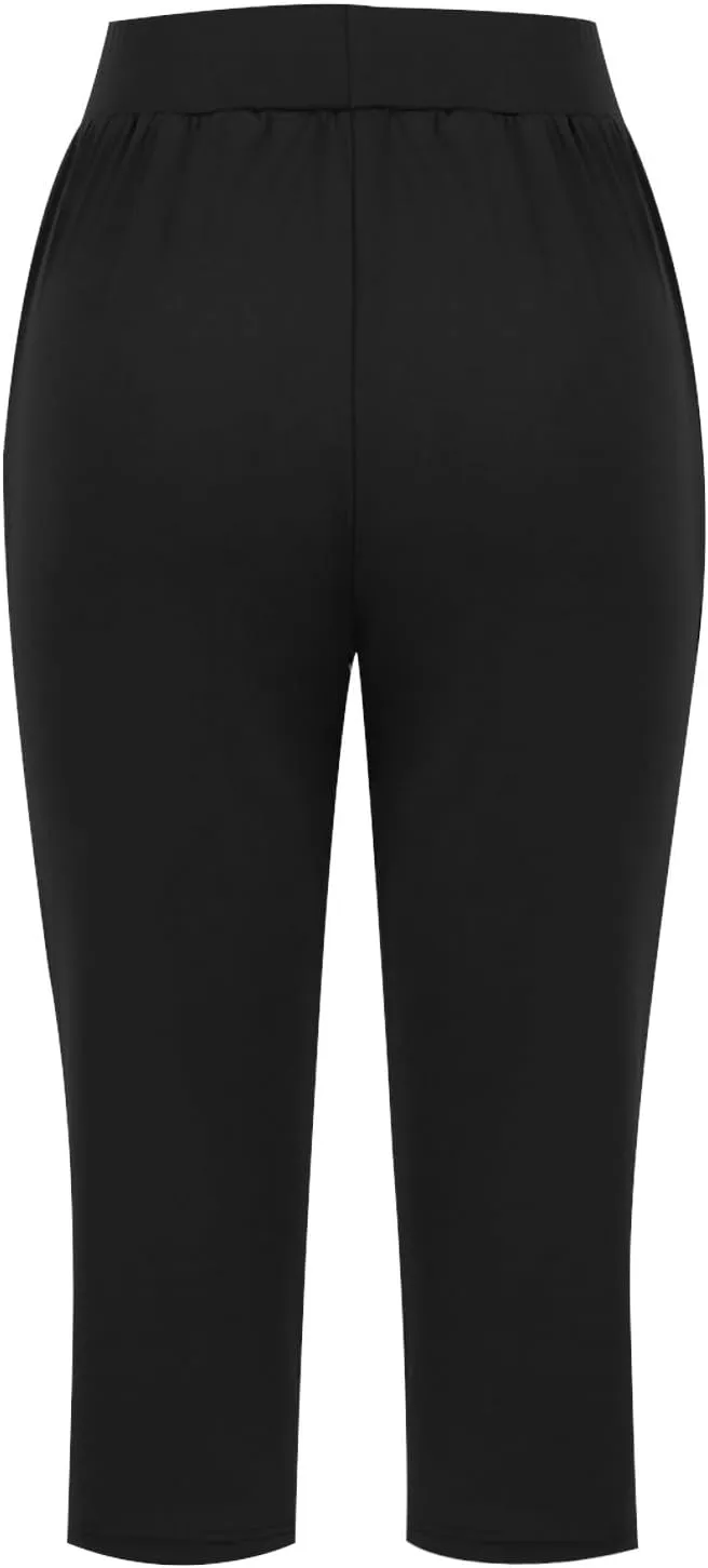 Capri Sweatpants Womens Cozy Wide Legs Cropped Pants Lounge Jogger Capri Workout Yoga Culottes Slacks Casual S