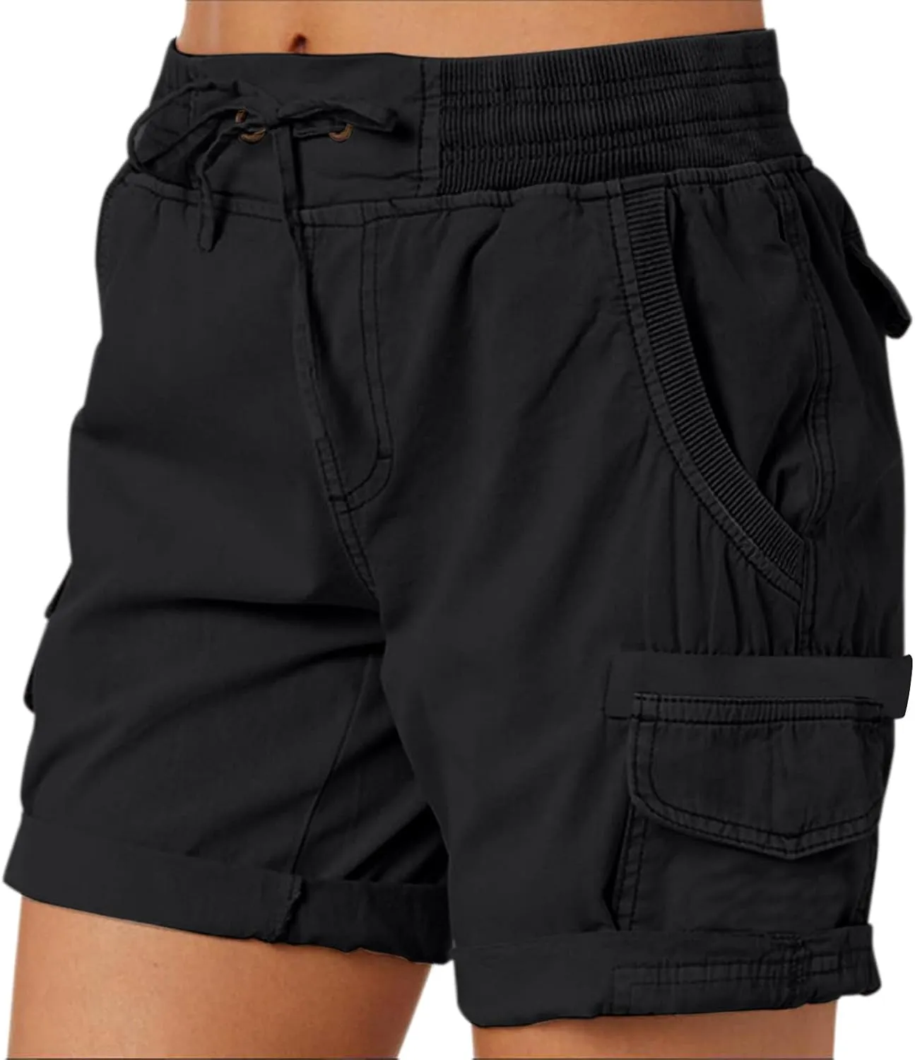 Cargo Shorts for Women Casual Summer Summer Pants Chino Shorts Lightweight Elastic Waist Athletic Shorts 2024