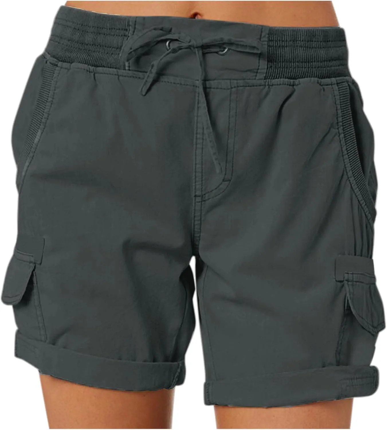 Cargo Shorts for Women Casual Summer Summer Pants Chino Shorts Lightweight Elastic Waist Athletic Shorts 2024