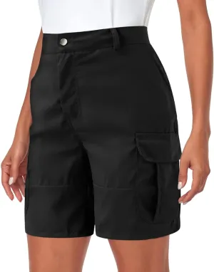 Cargo Shorts Women Casual Dressy Summer Pants Chino Shorts Lightweight Elastic Waist Beach Shorts with Pockets