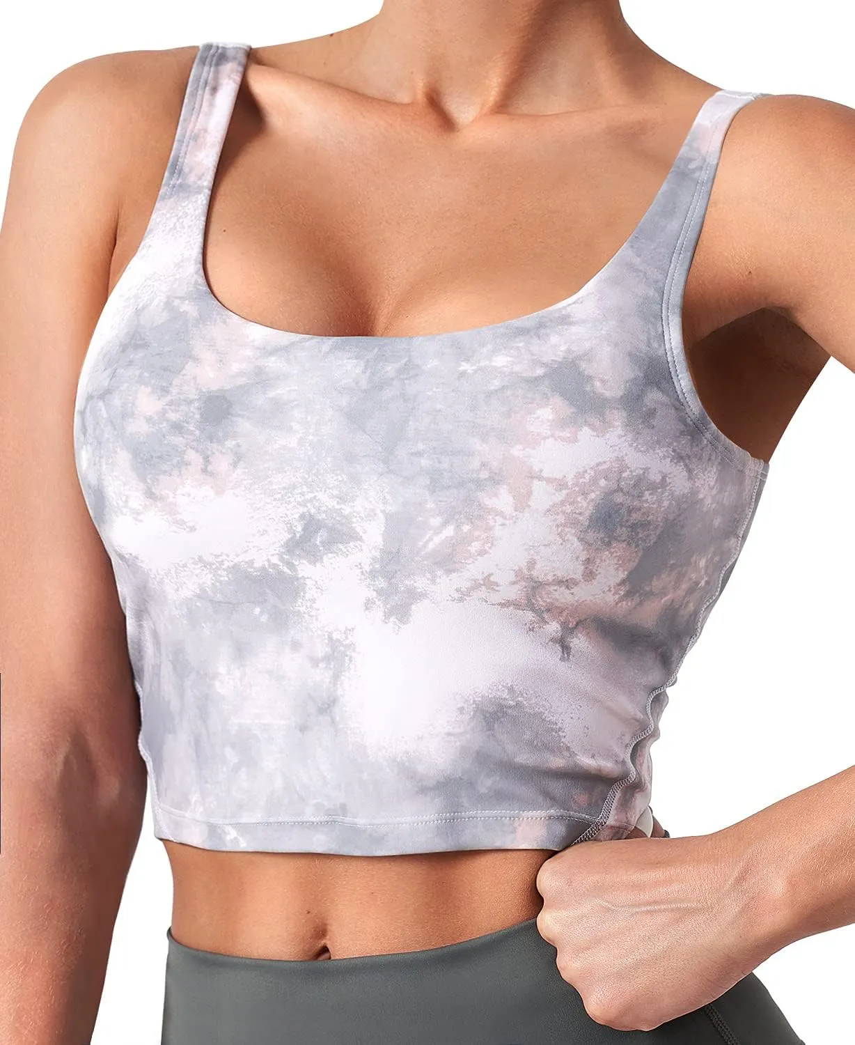 CELER Padded Sports Bra for Women Longline Workout Crop Tops Yoga Bra Fitness Tank Top