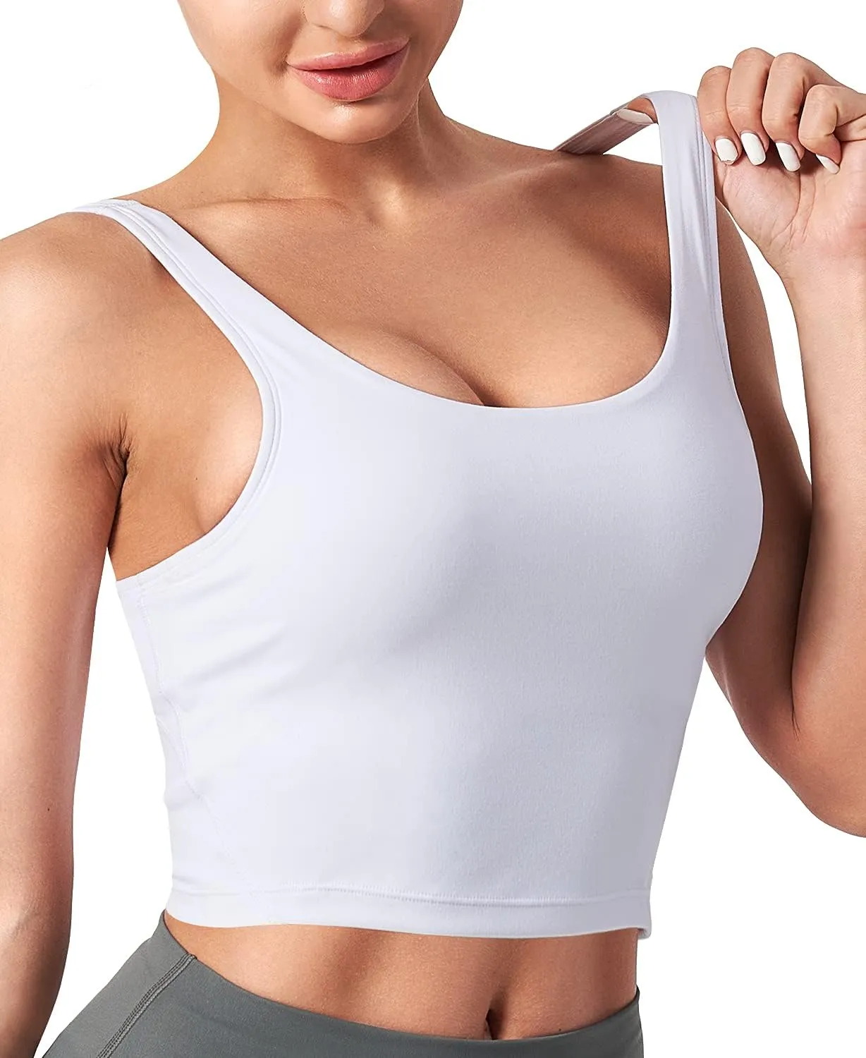 CELER Padded Sports Bra for Women Longline Workout Crop Tops Yoga Bra Fitness Tank Top