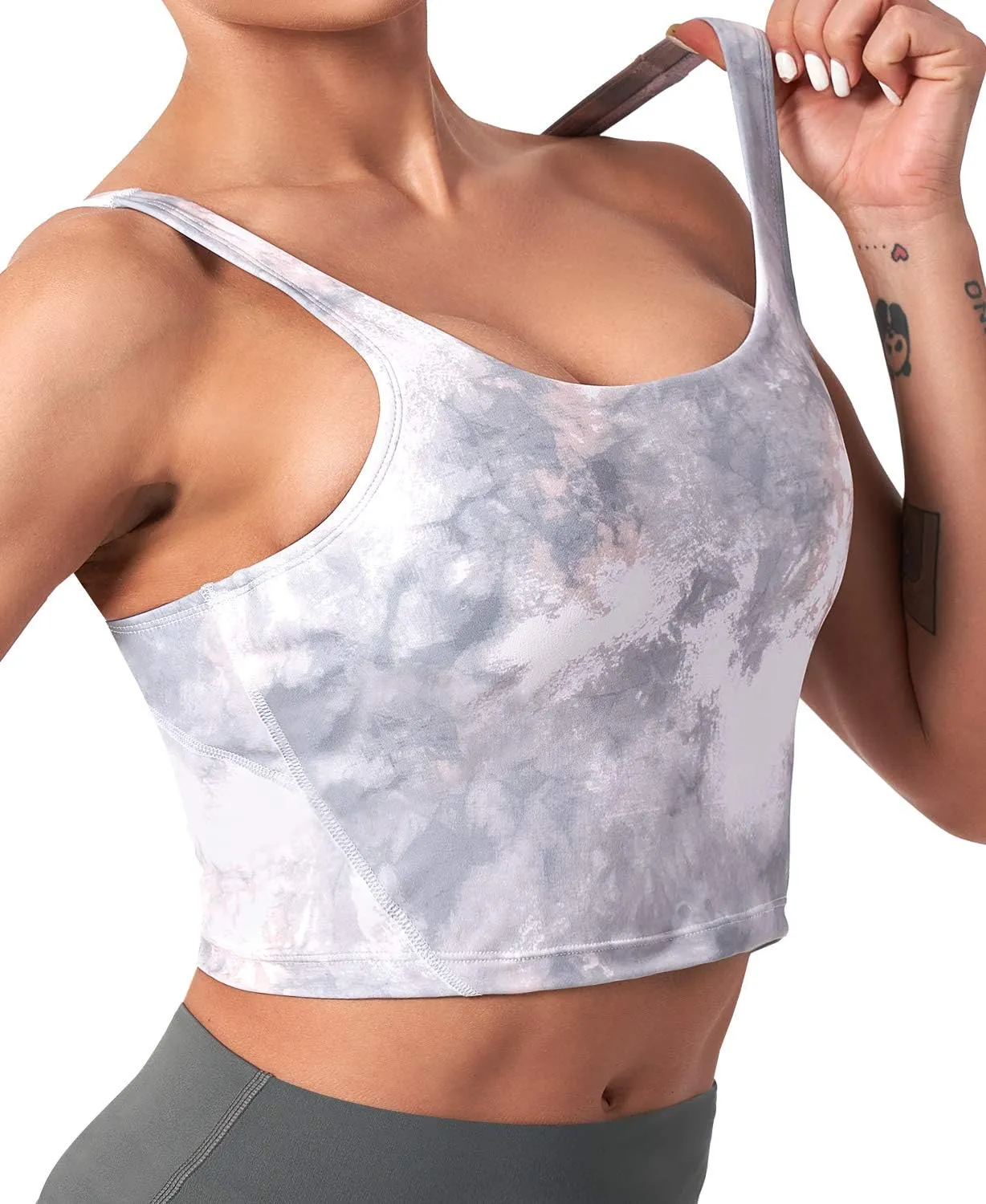 CELER Padded Sports Bra for Women Longline Workout Crop Tops Yoga Bra Fitness Tank Top