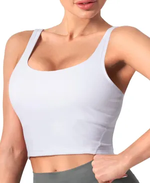 CELER Padded Sports Bra for Women Longline Workout Crop Tops Yoga Bra Fitness Tank Top