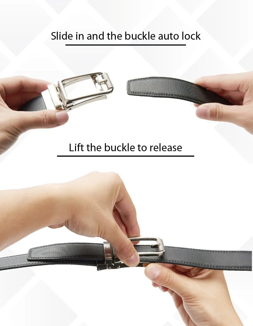 CHAOREN Click Belt for Men 2 Pack - Mens Dress Belt 1 1/4" in Packing Box - Design Belt Meet Almost Any Occasion and Outfit