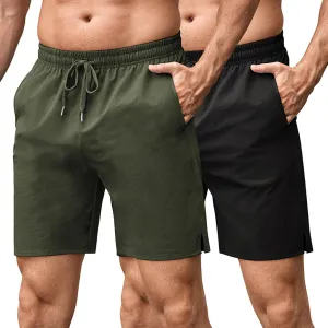 COOFANDY Men's Casual Shorts 7 inch Quick Dry Lightweight Shorts Elastic Waist Summer Beach Shorts