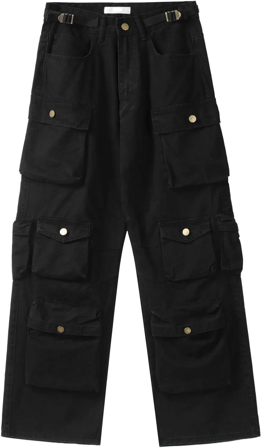 CosTribe Women's Baggy Cargo Pants Multi-Pocket Jeans Y2k High Waist Straight Wide Leg Fashion Jeans Streetwear