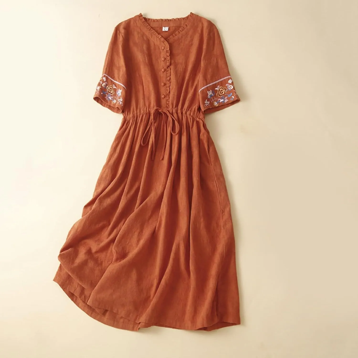 Cotton Linen Dress Women Boho Maxi Dress Summer Cute Summer Dresses A Line T Shirt Flowy Sundress Beach Vacation
