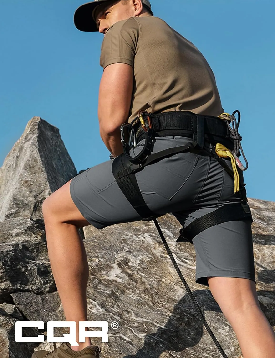 CQR Men's Hiking Cargo Shorts, Quick Dry Stretch Tactical Outdoor Shorts, Lightweight Camping Golf Shorts with Multi Pockets