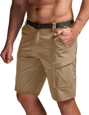 CQR Men's Hiking Cargo Shorts, Quick Dry Stretch Tactical Outdoor Shorts, Lightweight Camping Golf Shorts with Multi Pockets