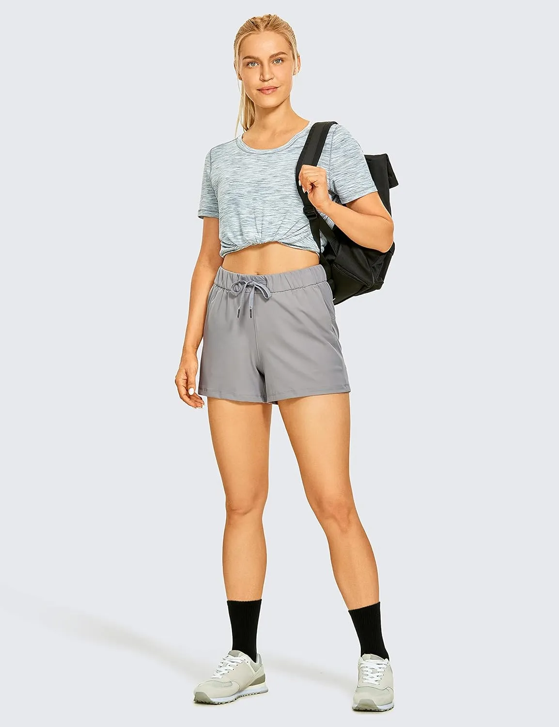 CRZ YOGA Stretch Womens Shorts 3.5'' - Athletic Workout Hiking Shorts for Summer Golf Running Shorts Pockets Dressy Casual