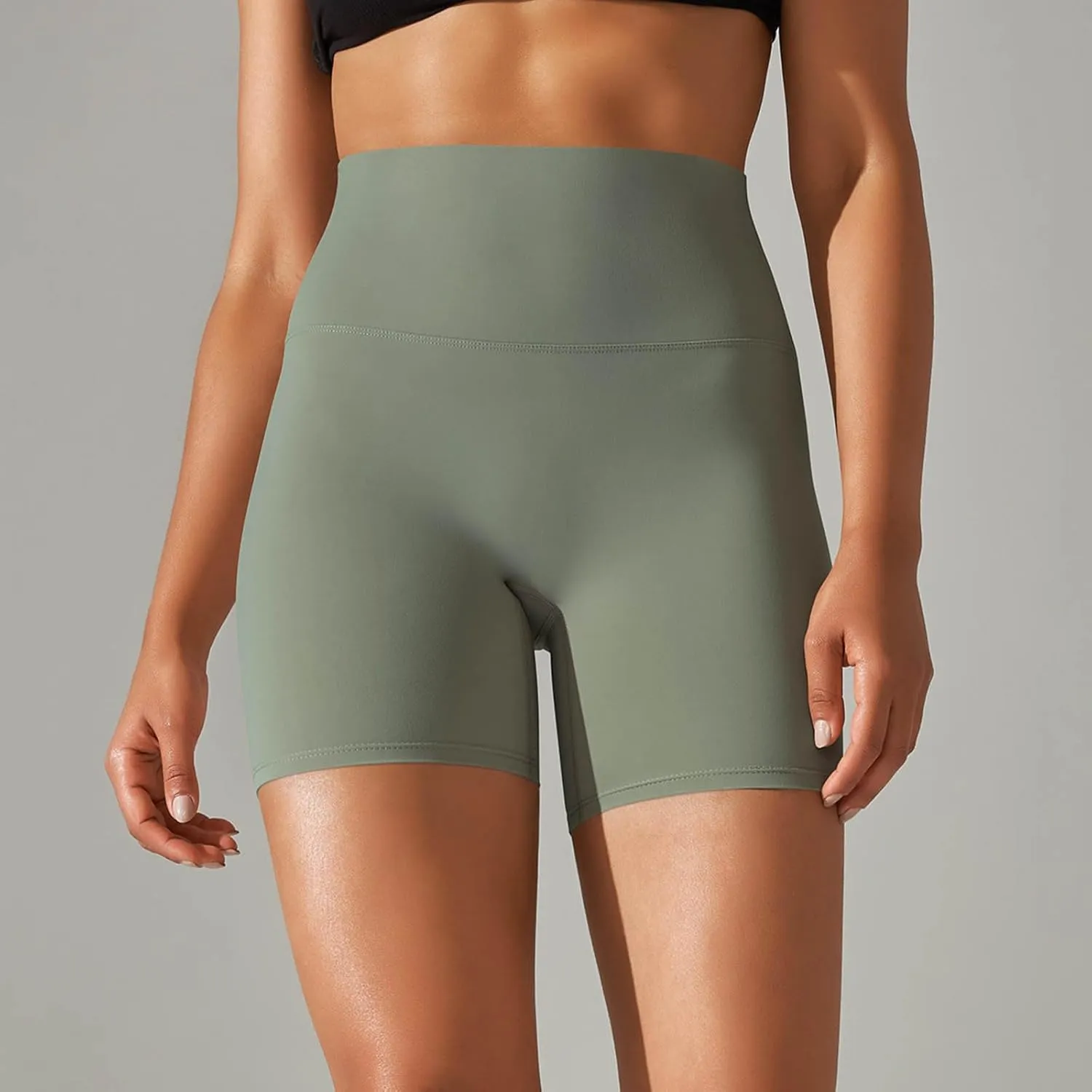Dademeo High Waist Biker Shorts for Women Fitness Athletic Workout Running Yoga Compression Shorts Stretch Gym Running Shorts