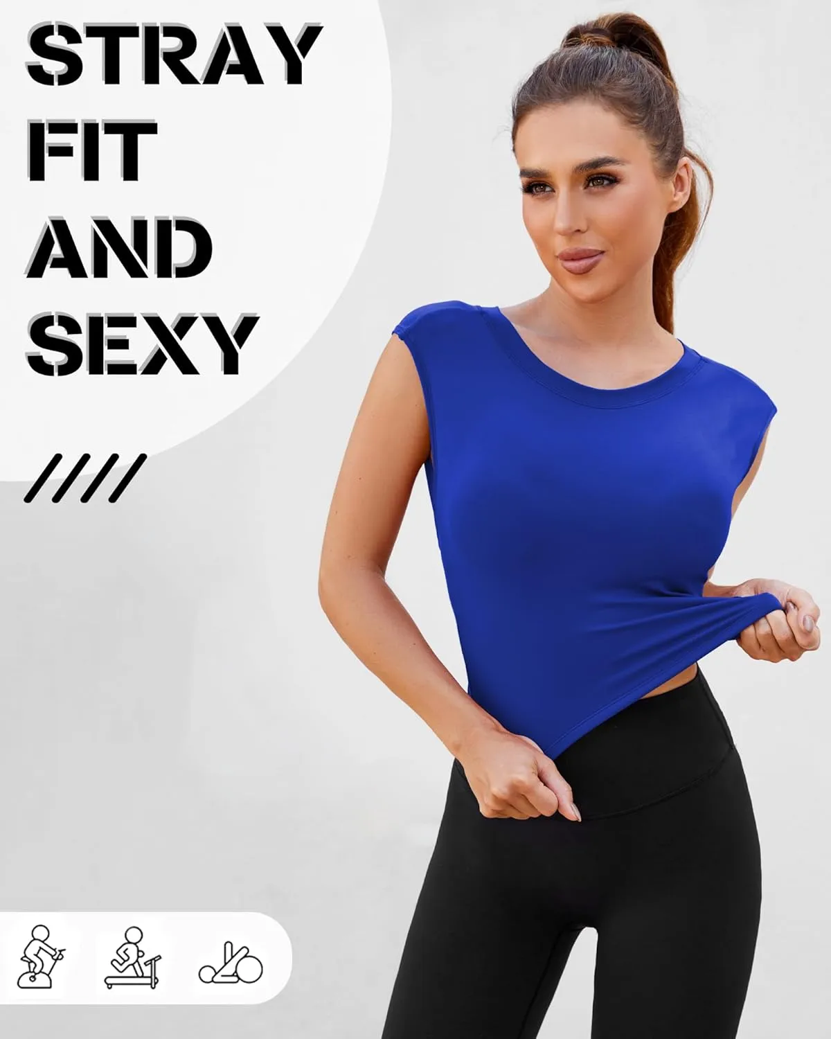 DaiLiWei Open Back Workout Tops for Women Longline Sports Bras Padded Crop Tank Yoga Top Low Back Shirts with Built in Bra