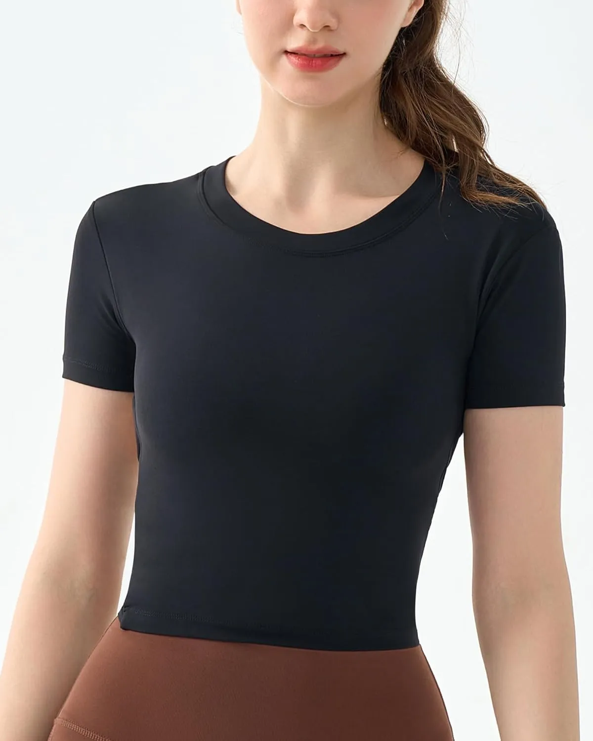 DaiLiWei Open Back Workout Tops for Women Longline Sports Bras Padded Crop Tank Yoga Top Low Back Shirts with Built in Bra