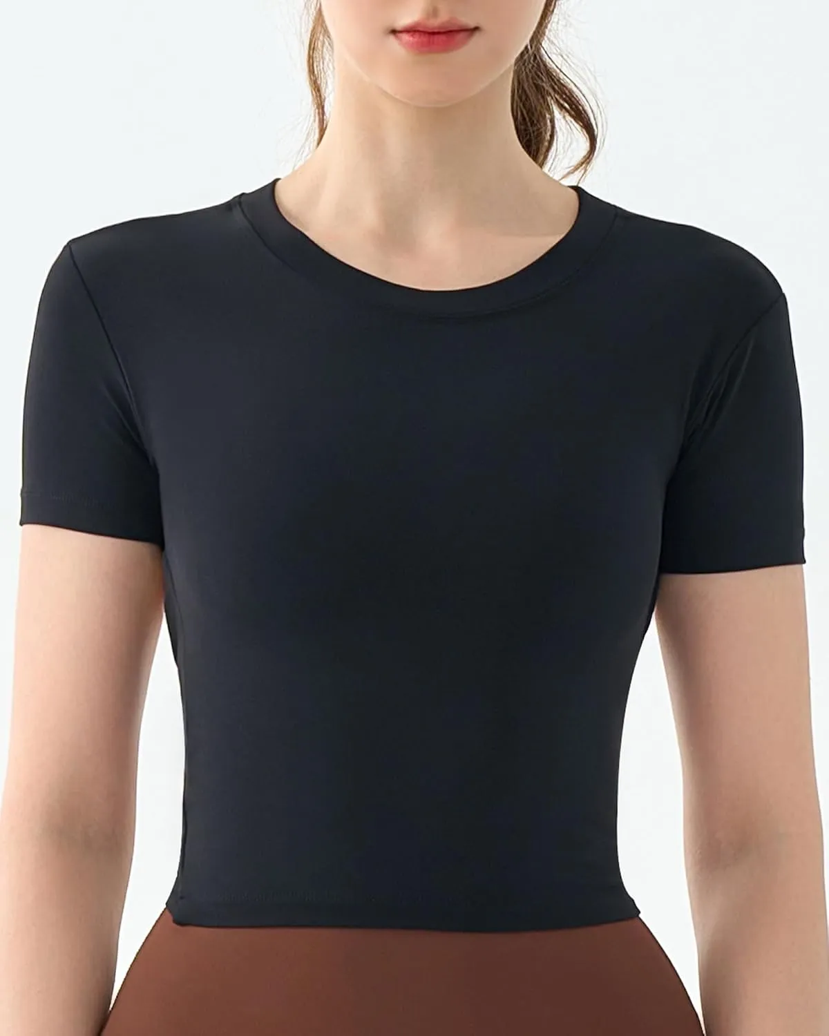 DaiLiWei Open Back Workout Tops for Women Longline Sports Bras Padded Crop Tank Yoga Top Low Back Shirts with Built in Bra