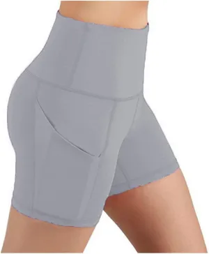 DASAYO Womens High Waist Stretch Skinny Yoga Shorts Professional Workout Shorts Side Pockets Soft Tummy Control Biker Shorts
