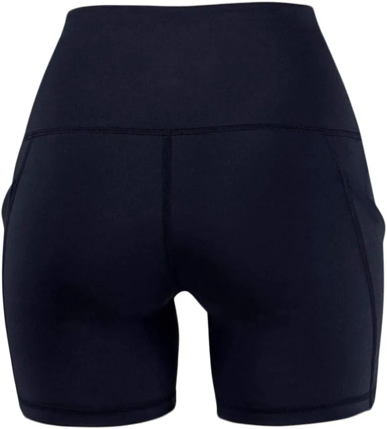 DASAYO Womens High Waist Stretch Skinny Yoga Shorts Professional Workout Shorts Side Pockets Soft Tummy Control Biker Shorts