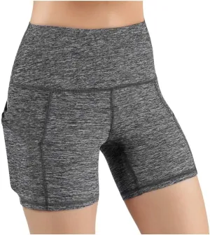 DASAYO Womens High Waist Stretch Skinny Yoga Shorts Professional Workout Shorts Side Pockets Soft Tummy Control Biker Shorts
