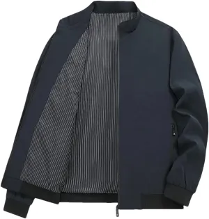 Disimlarl Men Casual Solid Slim Windbreaker Jackets Thin Outdoor Coat Business Stand Collar Thin Coat