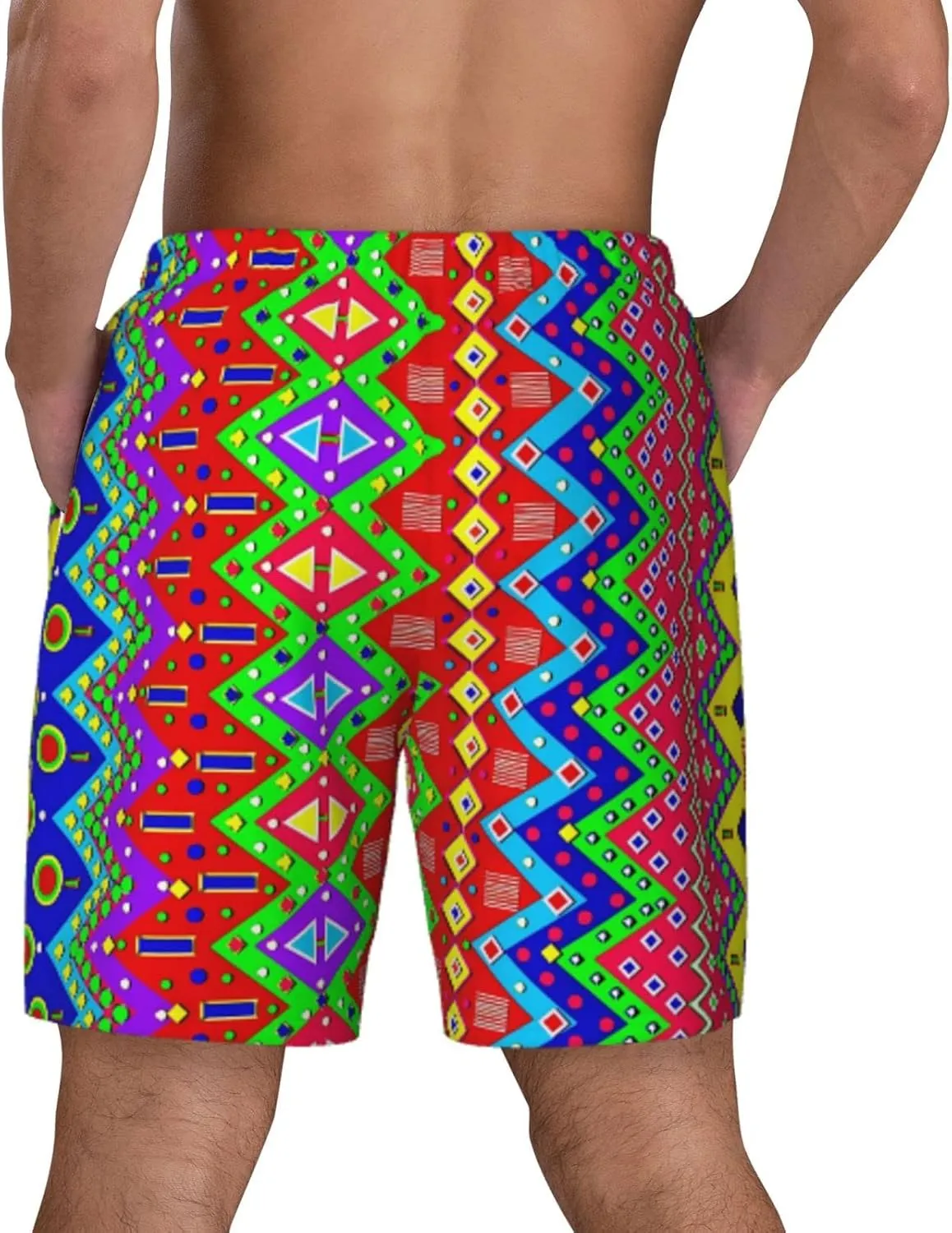 DKJlitter Men's 2 in 1 Swim Trunks, Fitness Running Shorts, Quick Dry Stretch Swim Shorts Beach Shorts for Summer