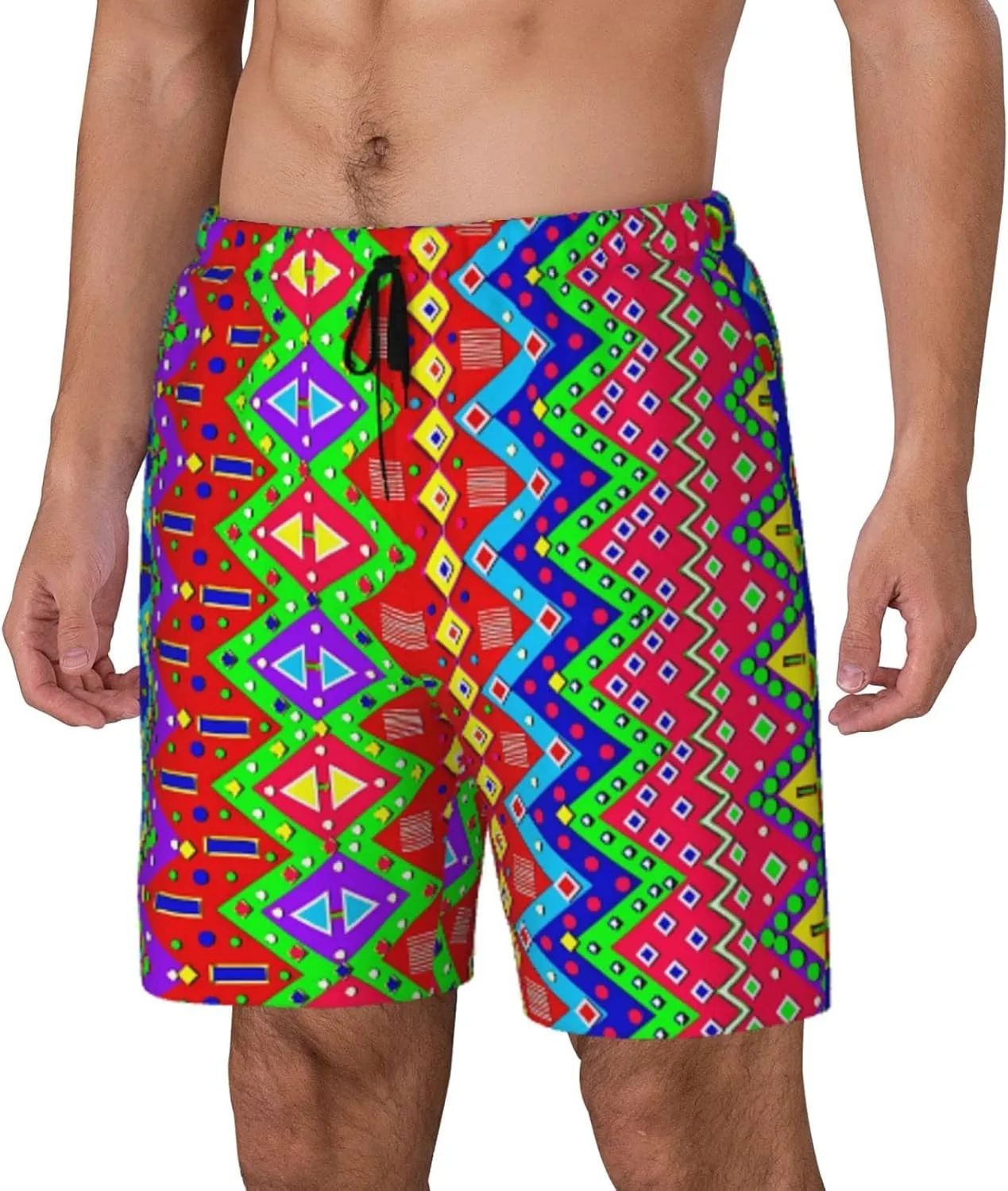 DKJlitter Men's 2 in 1 Swim Trunks, Fitness Running Shorts, Quick Dry Stretch Swim Shorts Beach Shorts for Summer