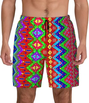 DKJlitter Men's 2 in 1 Swim Trunks, Fitness Running Shorts, Quick Dry Stretch Swim Shorts Beach Shorts for Summer