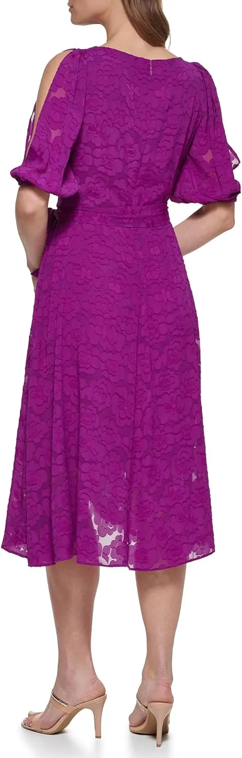 DKNY womens Asymmetrical Hem Faux Wrap Dress