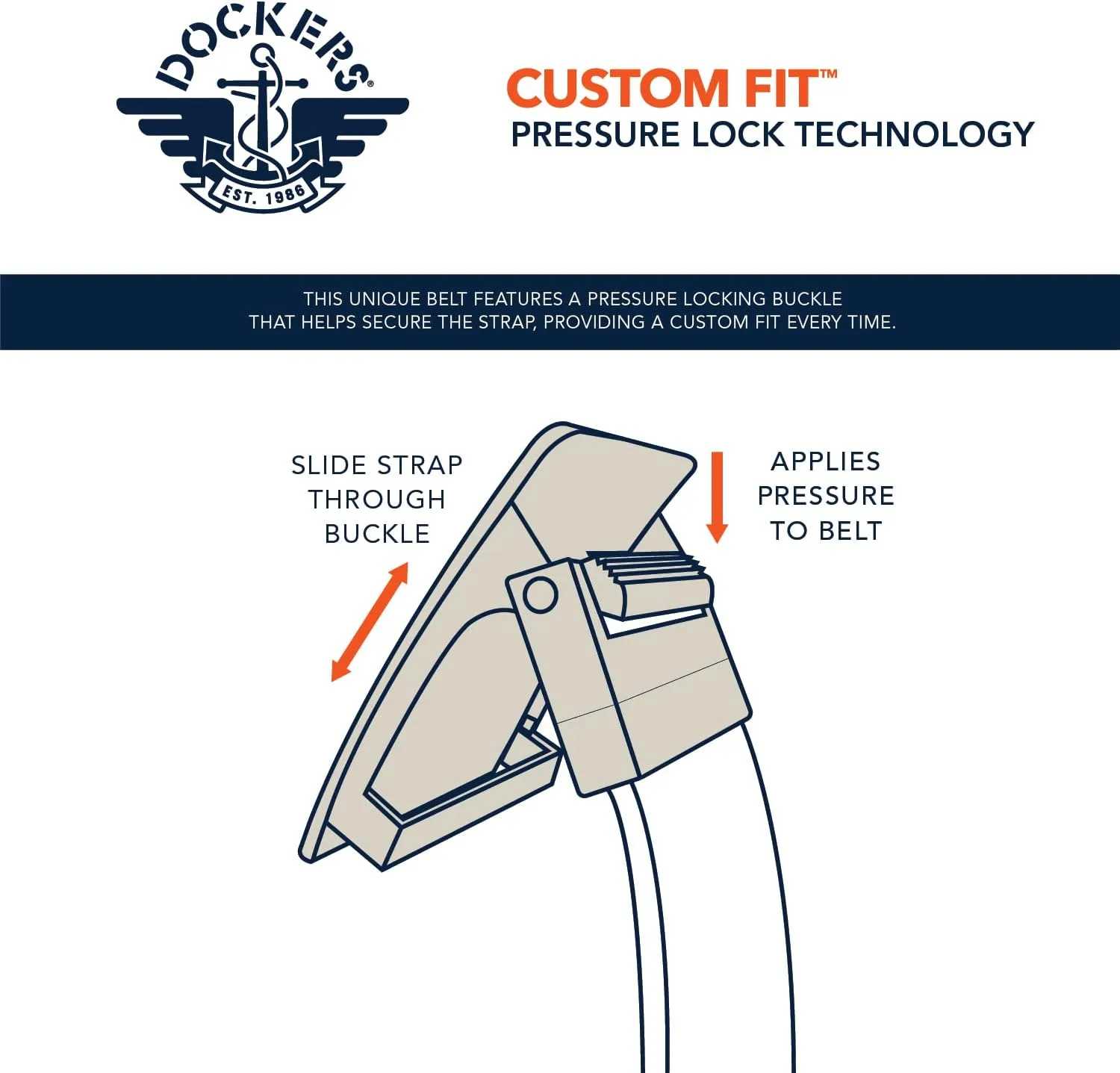Dockers Men's Custom Fit Belts-with Track Pressure Locking Buckle Technology