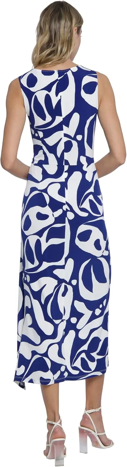 Donna Morgan Sleeveless Midi Summer Wrap Womens Dresses