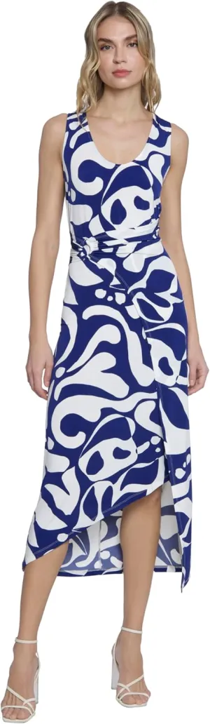 Donna Morgan Sleeveless Midi Summer Wrap Womens Dresses