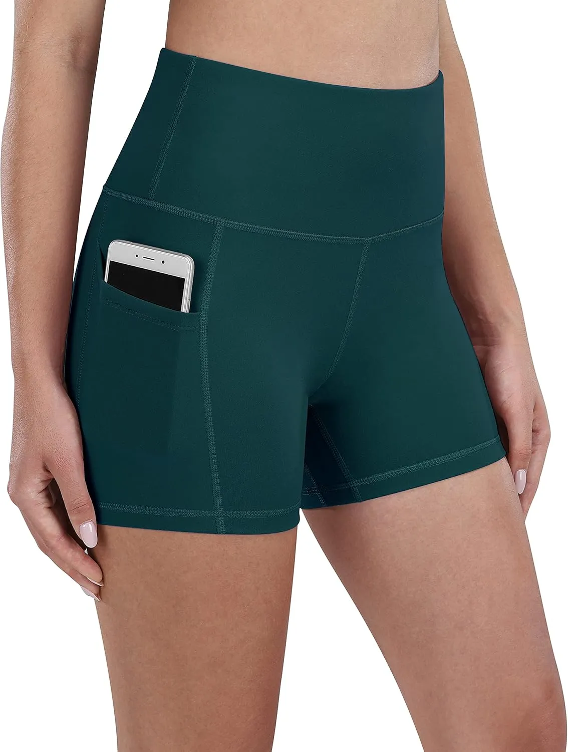 Fengbay 2 Pack 8" /5" Biker Shorts for Women with Pockets, High Waist Workout Shorts for Women Compression Yoga Shorts