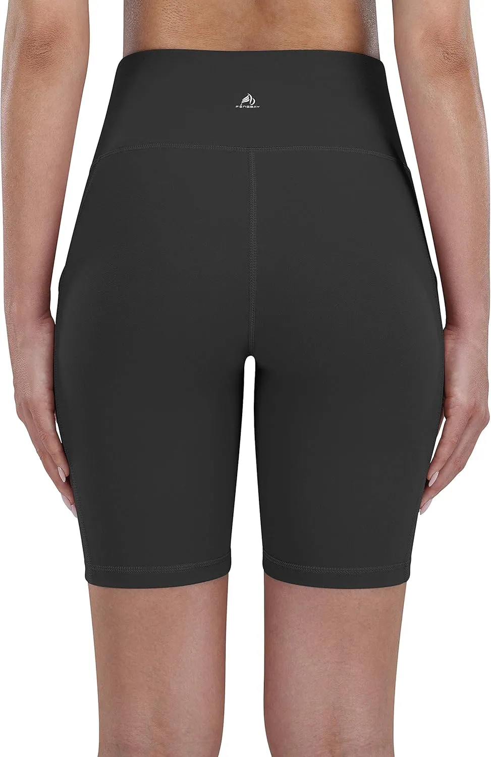 Fengbay 2 Pack 8" /5" Biker Shorts for Women with Pockets, High Waist Workout Shorts for Women Compression Yoga Shorts