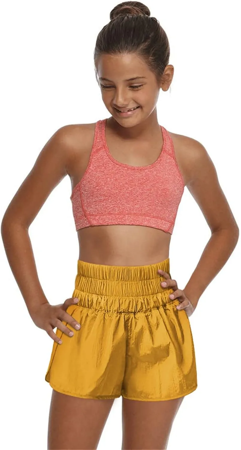 Flowy Shorts for Teen Girls High Waist Quick Dry Athletic Gym Running Biker Shorts Preppy Youth Butterfly Shorts