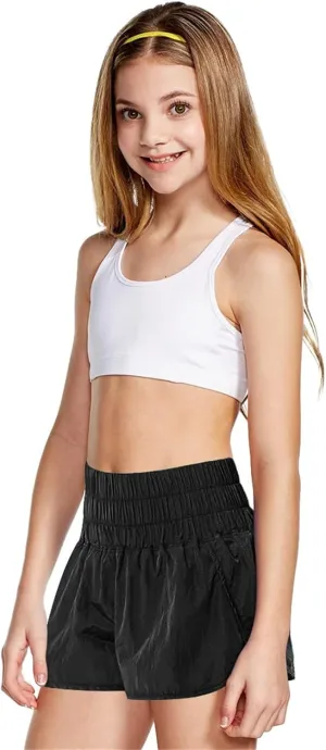 Flowy Shorts for Teen Girls High Waist Quick Dry Athletic Gym Running Biker Shorts Preppy Youth Butterfly Shorts