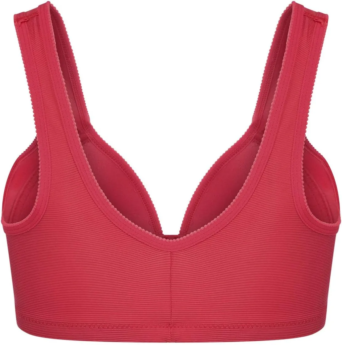 Front Closure Wireless Bras for Women Full Coverage Post Surgery Compression Back Smoothing Comfort Adjustable