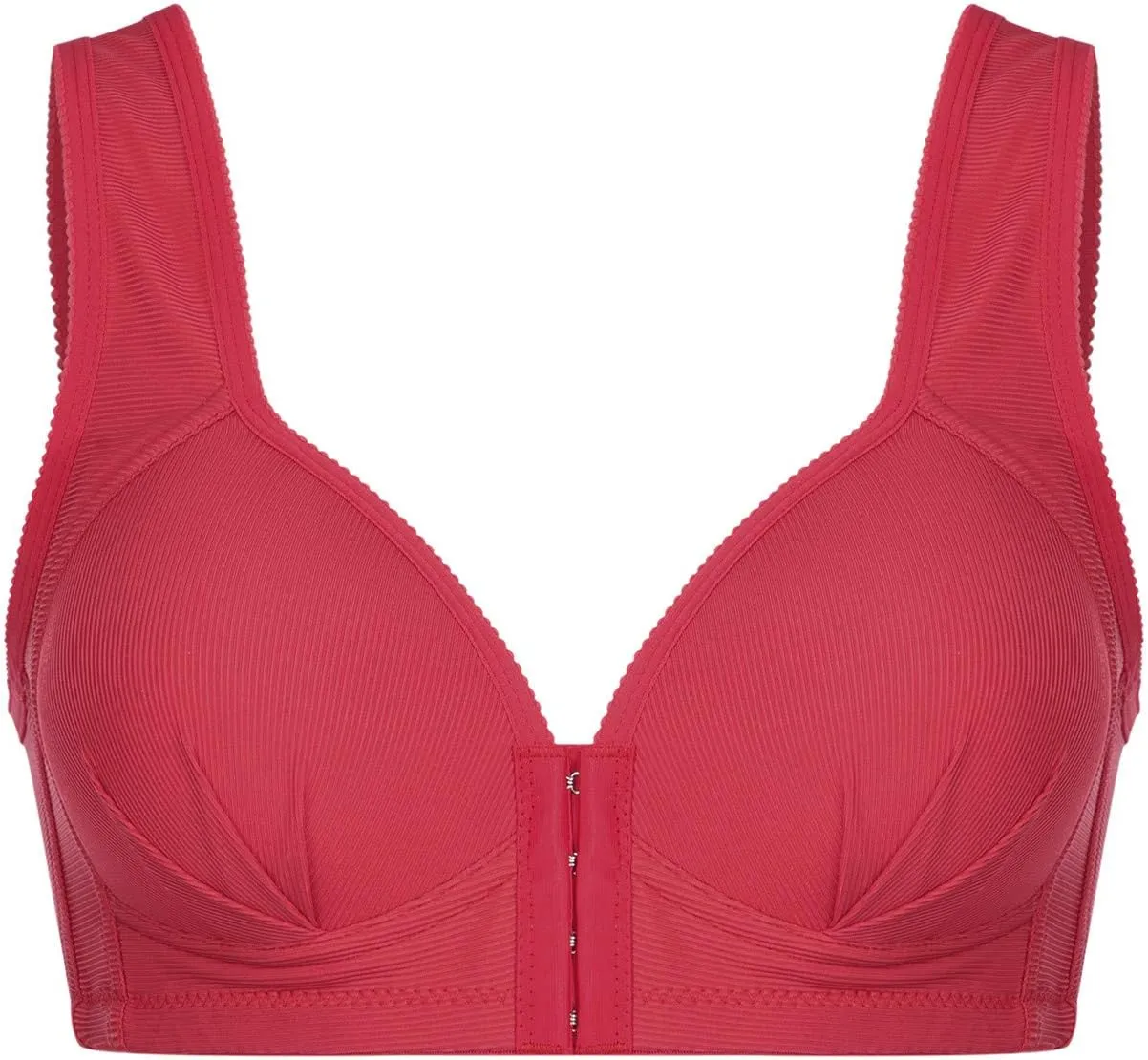 Front Closure Wireless Bras for Women Full Coverage Post Surgery Compression Back Smoothing Comfort Adjustable