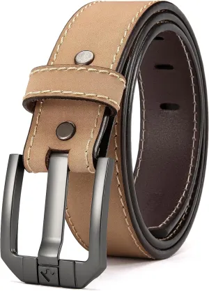 Genuine Leather Gun Belt for Men Concealed Carry - 1.5" Width with 1mm Core Heavy Duty Work Belt for CCW Carry